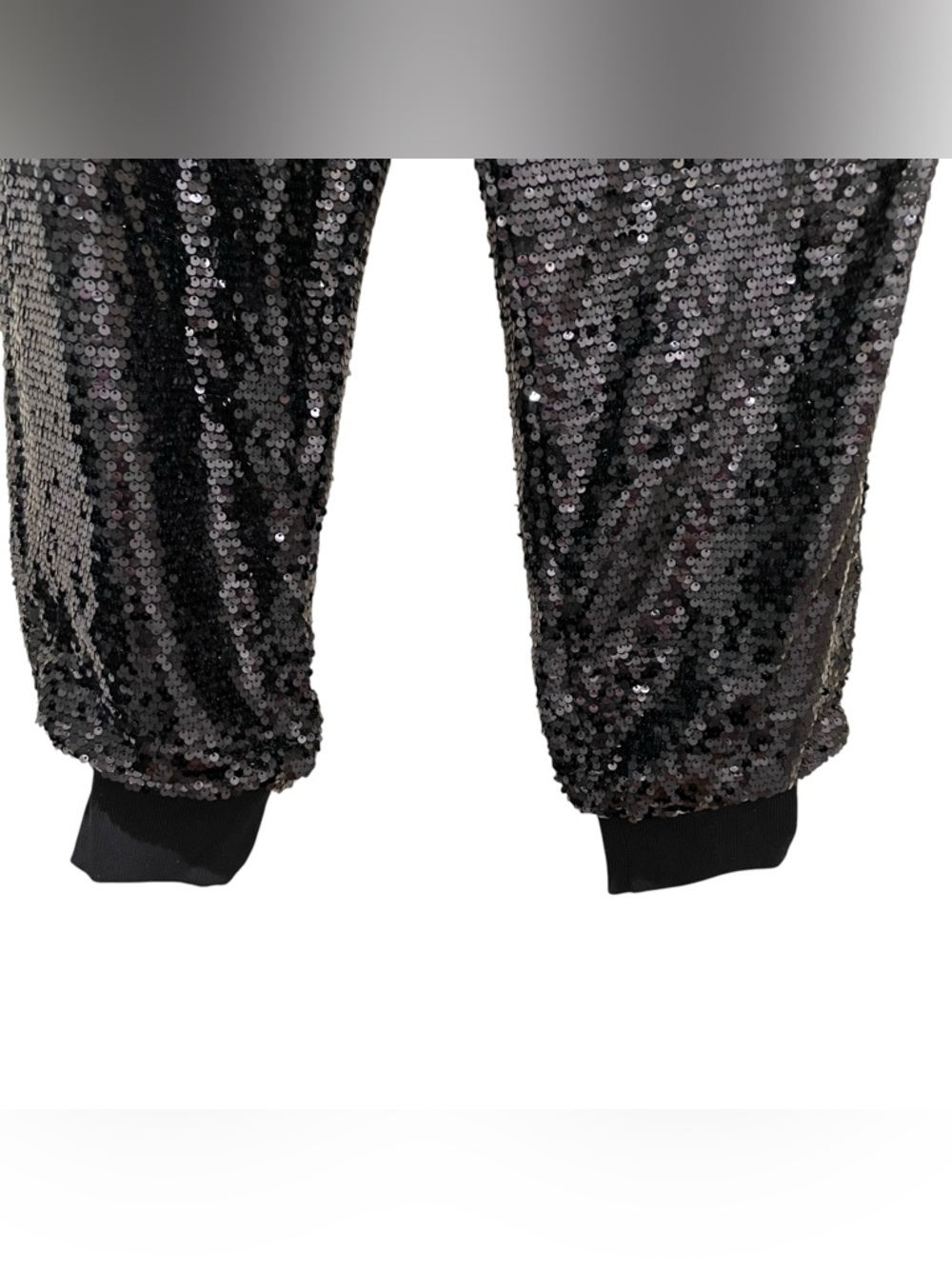 SSYS Mariah Sequin Jogger Pants Black Women Size Large Party Sparkle Lounge - Picture 2 of 7